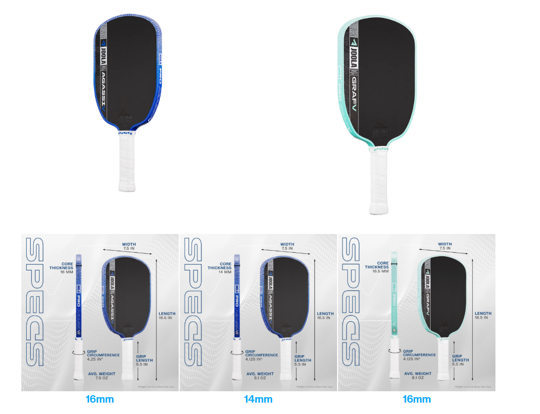 Thông số kỹ thuật vợt Agassi và Graf