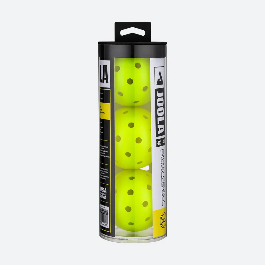 Tuýp bóng pickleball JOOLA HC-40 ba quả màu neon dùng cho sân cứng ngoài trời