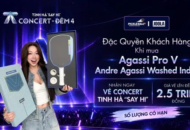 Mua Agassi Pro V Washed Indigo tại JOOLA Việt Nam, nhận vé FanZone Concert Tinh Hà “Say Hi” trị giá 2,5 triệu
